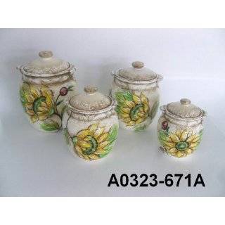  KITCHEN CANISTERS,4PC CANISTERS SUNFLOWER