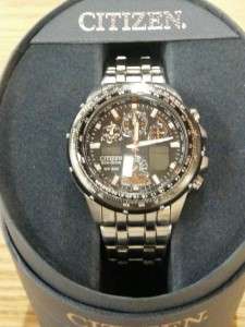 Citizen Skyhawk Eco Drive Mens Watch   Needs New Crown And Stem 