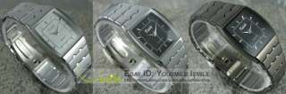   Square Dial Diamonds Quartz Stainless Steel Wrist Watch NEW  