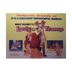  LADY AND THE TRAMP (ORIGINAL 1972 RE ISSUE HALF SHEET 