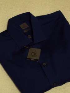 CALVIN KLEIN NEW MEN JUNIPER BLUE SLIM FIT DRESS SHIRT 15 1/2 32/33 