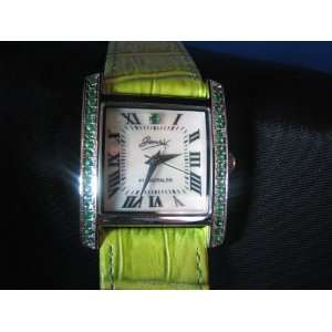   Emeralds Mother of Pearl Genuine Leather Band Watch 