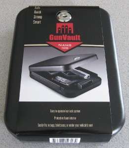 NEW GunVault Nano 100 Portable STEEL Gun Safe & 2 Keys  