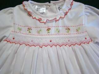 SARAH LOUISE FLORAL EMBROIDERED SMOCKED SPRING DRESS~3M,6M ~ NEW 