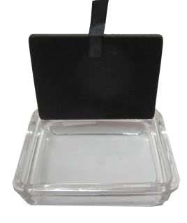 Square Heavy Dense Glass Ashtray (Paper Can Be Inserted in Bottom 