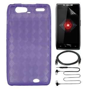  + Purple TPU Gel Cover Case Case + 3.5 mm Male/Female Stereo Audio 