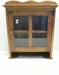 Bevelled Glass Small Curio Display Cabinet Pine Repurposed  