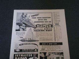1954 Klepper Aerius Folding Boat Ad  