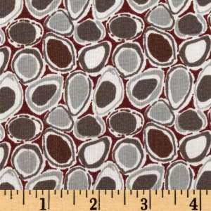  Garden Stones Grey/Burgundy Fabric By The Yard Arts, Crafts & Sewing