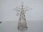 Angel Figurine Crystal Clear Glass Bulbs Jewel Silver Tree Topper 