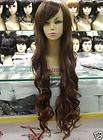 Charming long brown straight synthetic hair wig  