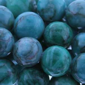  Dyed Green Picasso  Ball Plain   10mm Diameter, Sold by 