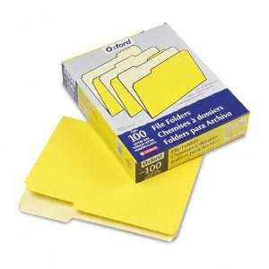 Cut, Top Tab, Letter, Yellow/Light Yellow, 100/Box   Sold As 1 Box 