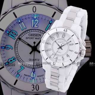 NEW OHSEN 7 Color LED Men Lady Wrist Sport Quartz Watch  