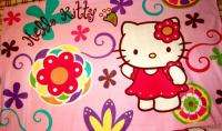 Lrg Hello Kitty Pink Fleece Panel Fabric Throw WallHang  