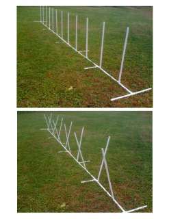   Equipment 12 Weave Poles Adjustable Spacing and Angle for Training