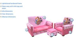   Child Kids Disney Princess Toddler Sofa Couch, Chair Ottoman Furniture