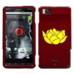  MOTOROLA DROID X YELLOW LOTUS ON A RED HARD CASE COVER 