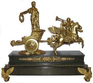 Antique Roman Chariot Racer Gilt Bronze Sculpture  