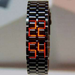   Womens LAVA Iron Samurai Metal LED Faceless Bracelet Digital Watches