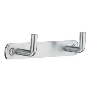  Double Coat & Hat Rack in Brushed Stainless Steel Finish 