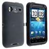 BLACK DOUBLE LAYER HOLSTER SKIN CASE COVER+CLIP FOR HTC INSPIRE 4G 