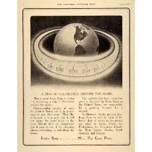 1907 Ad Ivory Soap World Earth Globe Cleanliness   Original Print Ad
