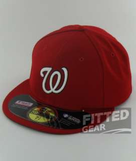   NATIONALS HOME Game Red White New Era 59Fifty MLB Fitted Hats Caps