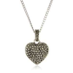   Judith Jack Marcasite and Crystal 16 Reversible Heart Pendant