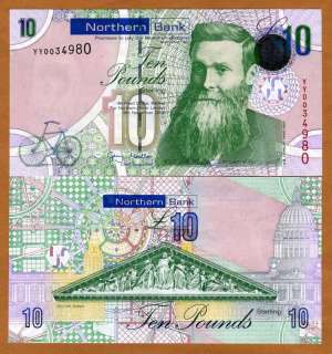 Ireland Northern Bank 10 pounds, 2008, UNC REPLACEMENT  