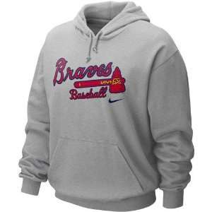  Nike Atlanta Braves Ash Gamer Hoody Sweatshirt (Medium 