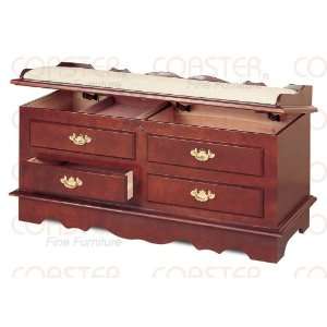  Padded Wood Chest In Cherry Finish