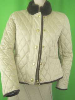 COACH Dyed Rex Rabbit Collar NEW Quilted Zip Jacket XS  