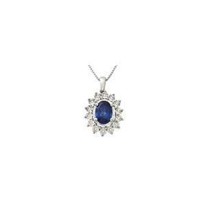  ZALES Oval Lab Created Blue Sapphire with Diamond Frame 