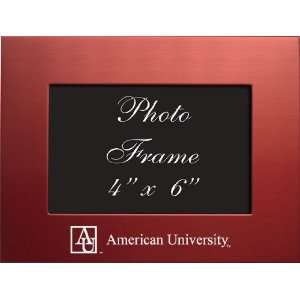 American University   4x6 Brushed Metal Picture Frame   Red  