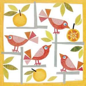  Birds and Oranges Canvas Reproduction