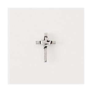  Cross with Dove Lapel Pin Pewter 