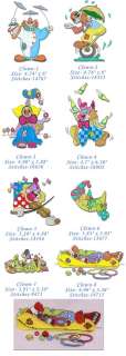 Funny & Cute Clown Machine Embroidery Design 4x4 CD  