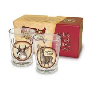  American Expedition White Tail Deer Shot Glass Set 