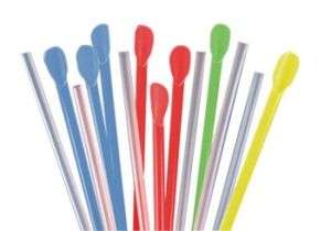 Snow Cone Spoon Straws   200 count   unwrapped   colors  