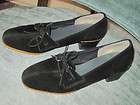 Vintage 1960s Black Velvet Lace Flat Shoes 6.5 7  