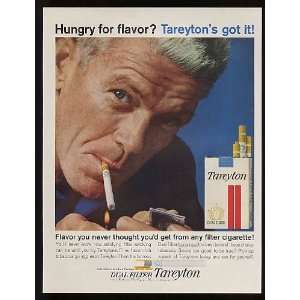  1963 Tareyton Cigarette Man Smoking Print Ad (11358)