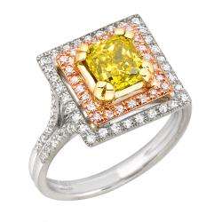 14k Two tone Gold 1 3/4ct TDW Yellow and White Diamond Ring (G H, SI2 