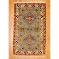Indo Hand knotted Kazak Light Blue/ Gray Wool Rug (3 x 5) Today 
