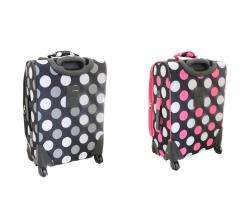 Rockland Polka Dot 20 inch Expandable Carry on Spinner Upright 
