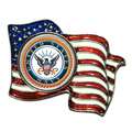 American Coin Treasures Colorized Navy Quarter Flag Pin 