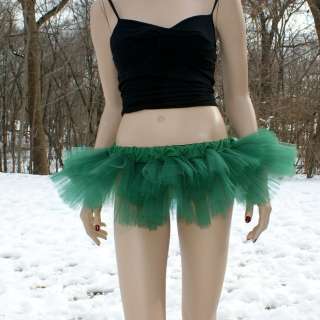 Dark Green Ballet Micro Mini Cyber Rave TuTu Skirt  