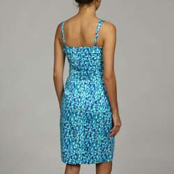Calvin Klein Womens Pleated Waist Print Dress  