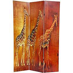 Canvas Giraffe/ Elephant Double sided 6 foot Room Divider (China 