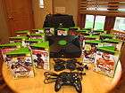 microsoft xbox black console 21 games cords controller and carry case 